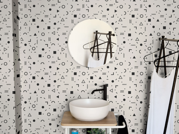 PO106 - Geometric bathroom wallpaper by Scarabeo Ceramiche - view 2